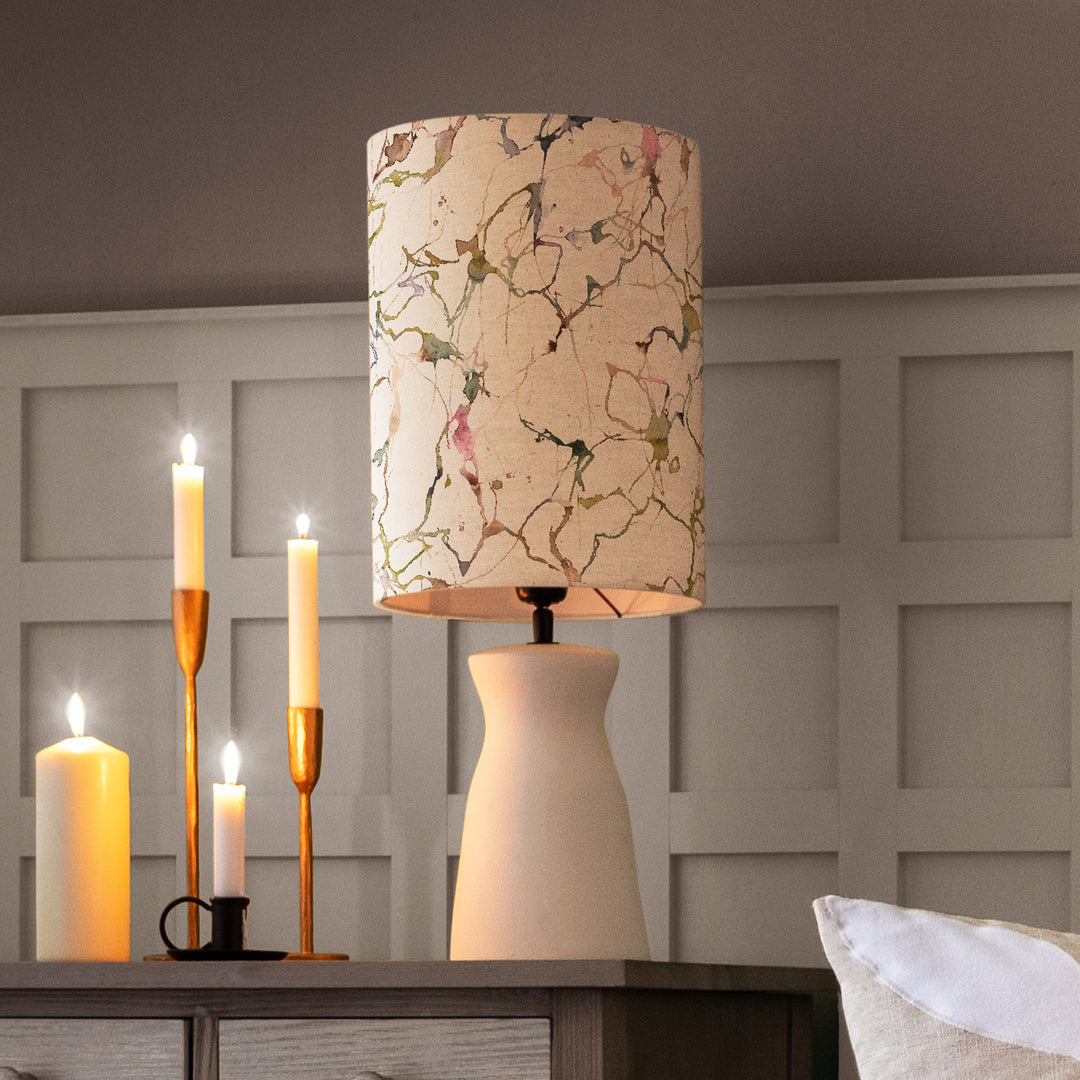 Albury Table Lampbase Ecru/Carrara Anna 25cm Lampshade Meadow