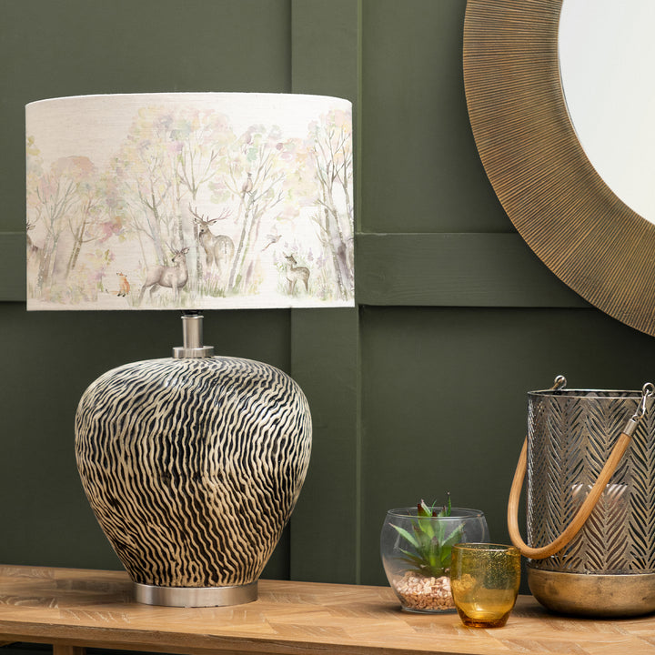 Alcina Table Lampbase Grey/Enchanted Forest EVA 40cm Lampshade Forest