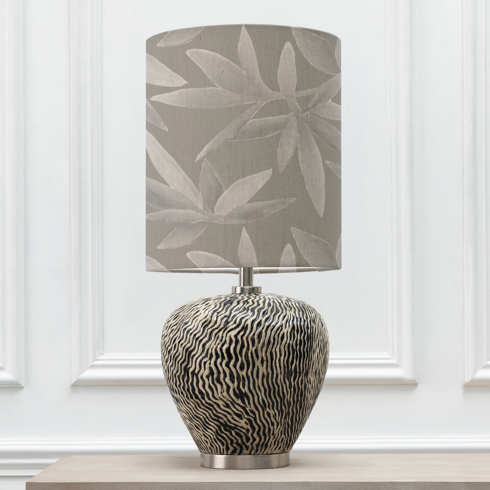Alcina Table Lampbase Grey/Silverwood Anna 32x40cm Lampshade Snow - image 2