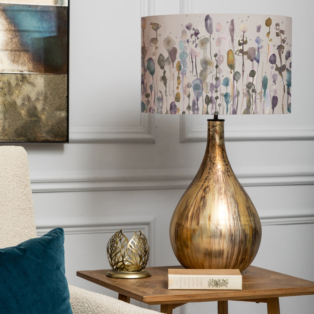 Allegra Table Lampbase Glass/Arley EVA 46cm Lampshade Ironstone