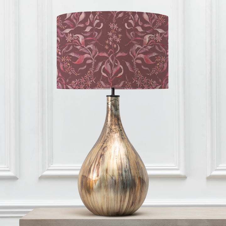ALLEGRA TABLE LAMPBASE GLASS/HETTIE RUBY EVA 46CM LAMPSHADE PINK