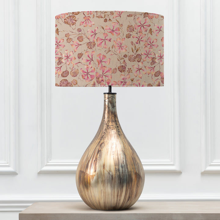 ALLEGRA TABLE LAMPBASE GLASS/PHILIPA POSY EVA 46CM LAMPSHADE PINK