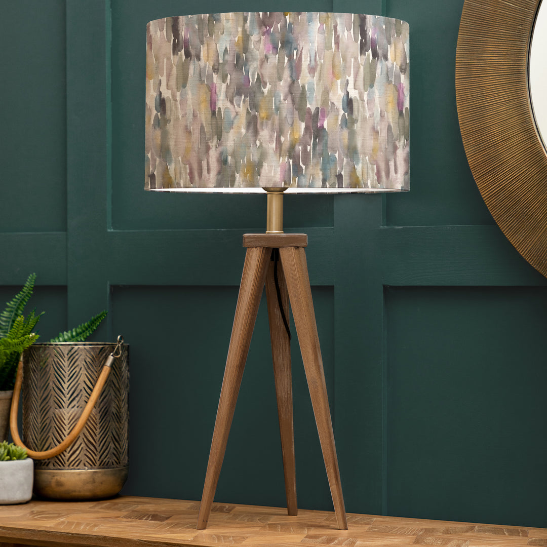 Aratus Table Lampbase Nut/Azima EVA 40cm Lampshade Ironstone