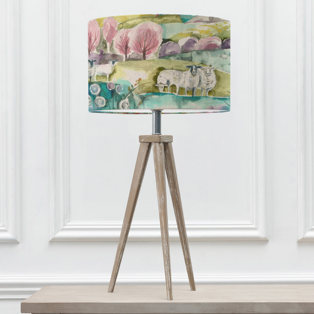 Aratus Table Lampbase Grey Wash/Buttermere EVA 40cm Lampshade Linen - image 2