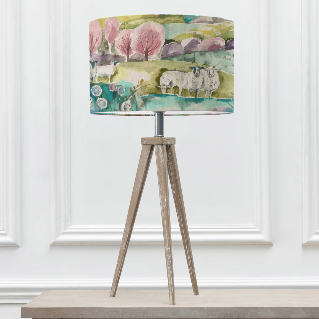 Aratus Table Lampbase Grey Wash/Buttermere EVA 40cm Lampshade Linen - image 2