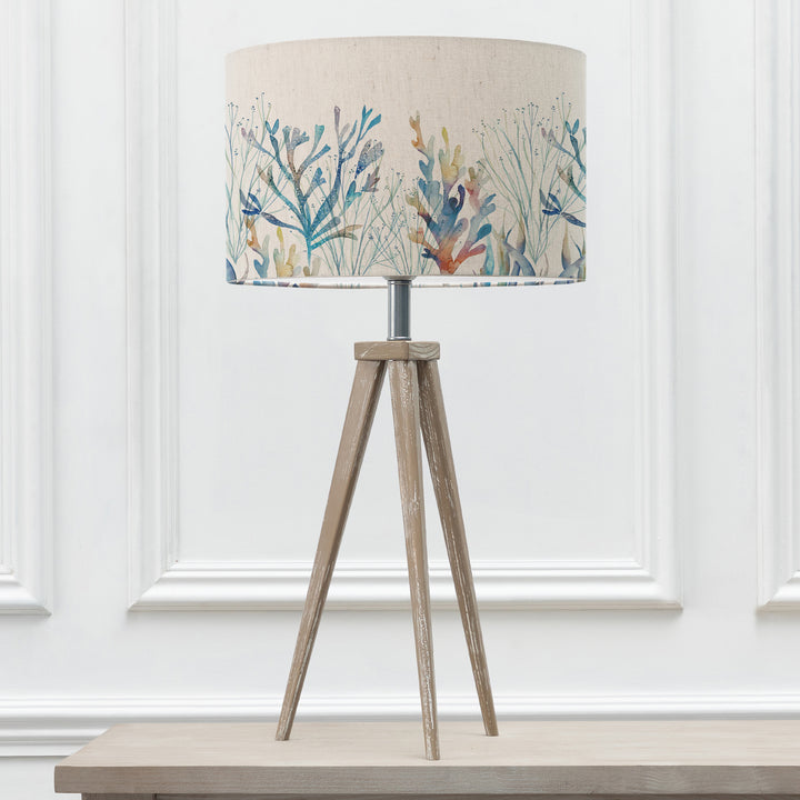 Aratus Table Lampbase Grey Wash/Coral Reef EVA 40cm Lampshade Cobalt - image 2