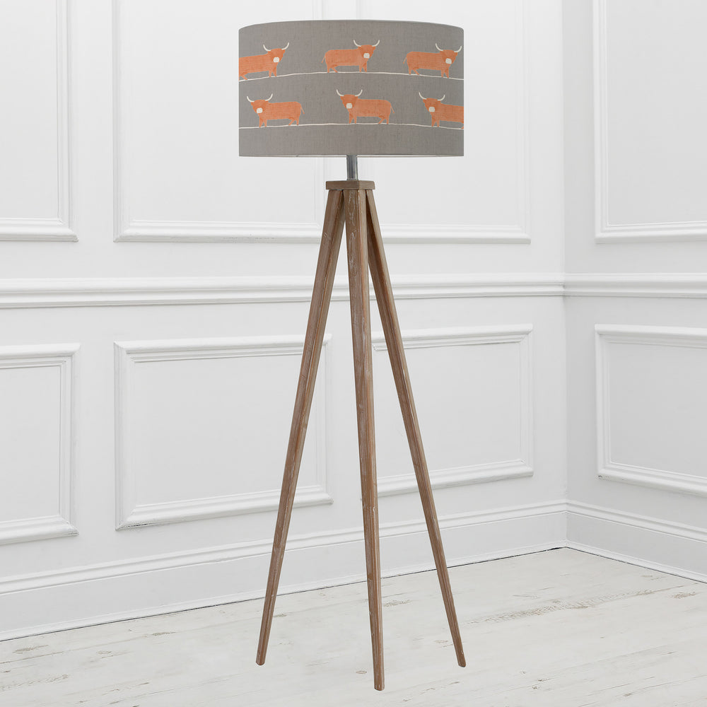 Aratus Floor Lampbase Grey Wash/Dougal EVA 52cm Lampshade Granite - image 2