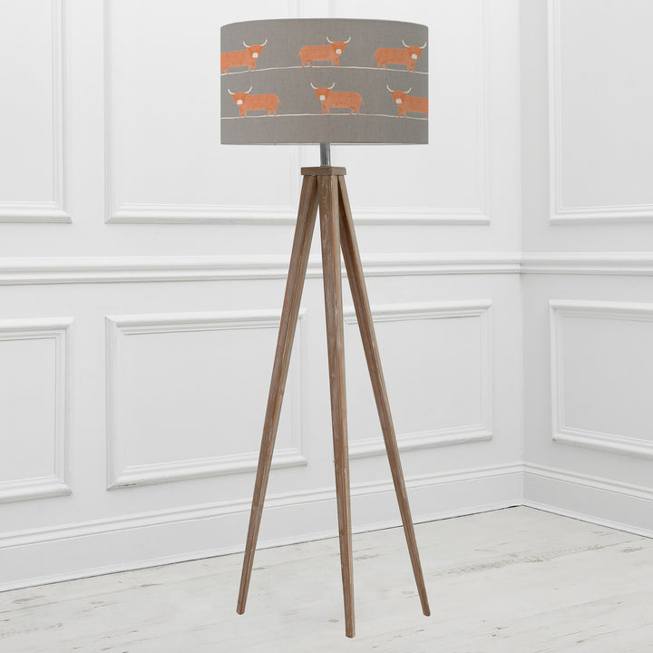 Aratus Floor Lampbase Grey Wash/Dougal EVA 52cm Lampshade Granite - image 2