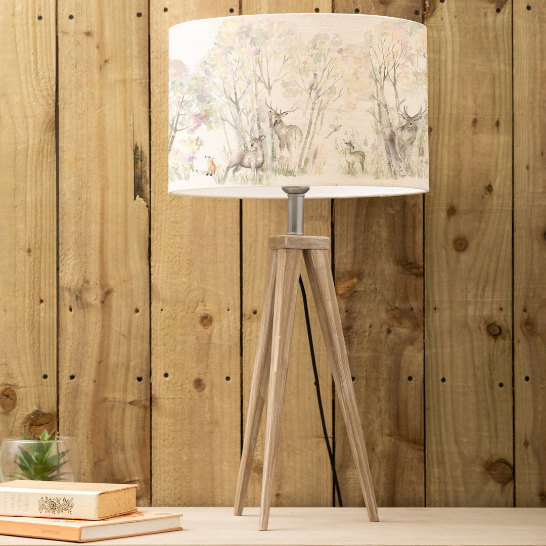 Aratus Table Lampbase Grey Wash/Enchanted Forest EVA 40cm Lampshade Forest