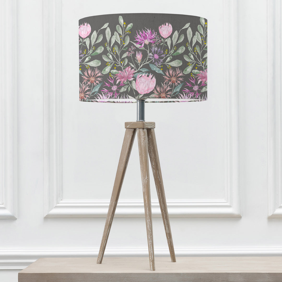 Aratus Table Lampbase Grey Wash/Fortazela EVA 40cm Lampshade Onyx - image 2