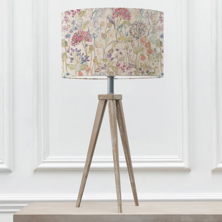 Aratus Table Lampbase Grey Wash/Hedgerow EVA 40cm Lampshade Linen - image 2