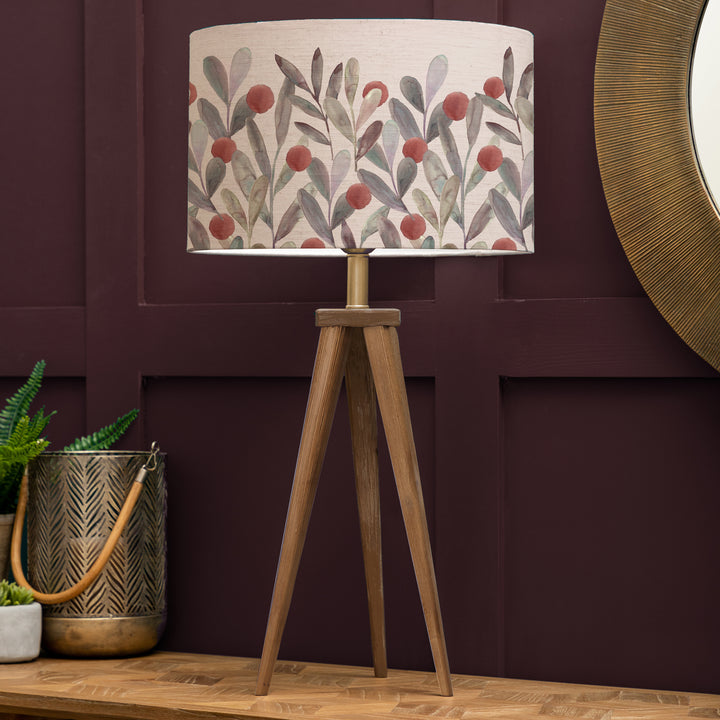 Aratus Table Lampbase Nut/Katsura EVA 40cm Lampshade Mulberry