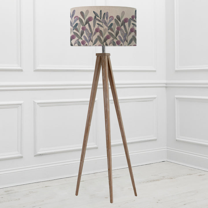 Aratus Floor Lampbase Grey Wash/Katsura EVA 52cm Lampshade Violet - image 2
