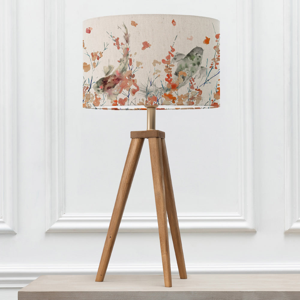 Aratus Table Lampbase Nut/Koi Carp EVA 40cm Lampshade Peridot - image 2