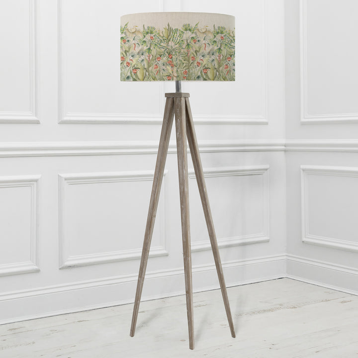ARATUS FLOOR LAMPBASE GREY WASH/MANGROVE EVA 52CM LAMPSHADE MOSS