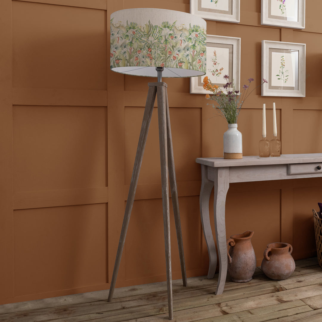 Aratus Floor Lampbase Grey Wash/Mangrove EVA 52cm Lampshade Moss