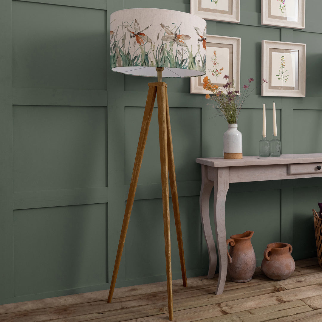 Aratus Floor Lampbase Nut/Nightingale EVA 52cm Lampshade Peridot