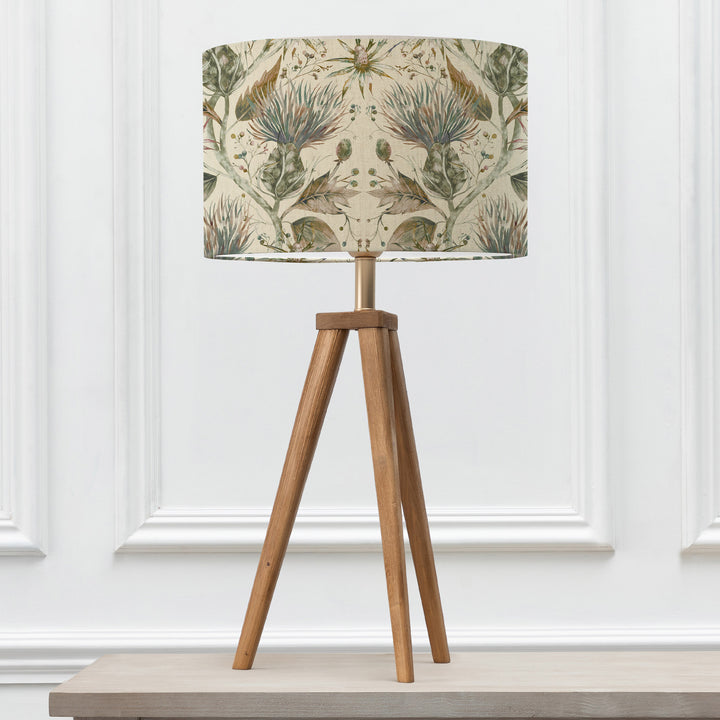 ARATUS TABLE LAMPBASE NUT/VARYS EVA 40CM LAMPSHADE AUBURN LINEN