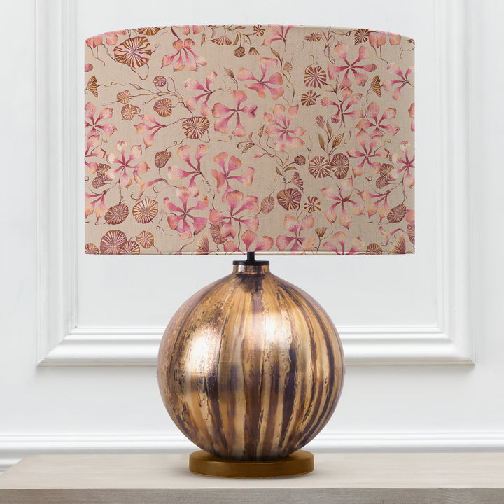 BELINA TABLE LAMPBASE GLASS/PHILIPA POSY EVA 46CM LAMPSHADE PINK