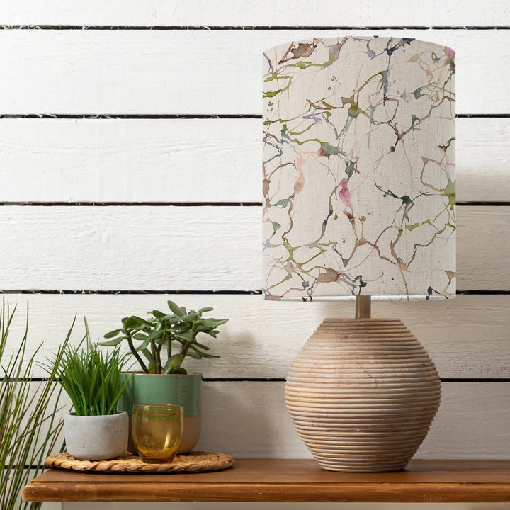 Cerys Table Lampbase White/Carrara Anna 30cm Lampshade Meadow