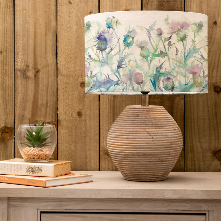 Cerys Table Lampbase White/Cirsium EVA 40cm Lampshade Damson