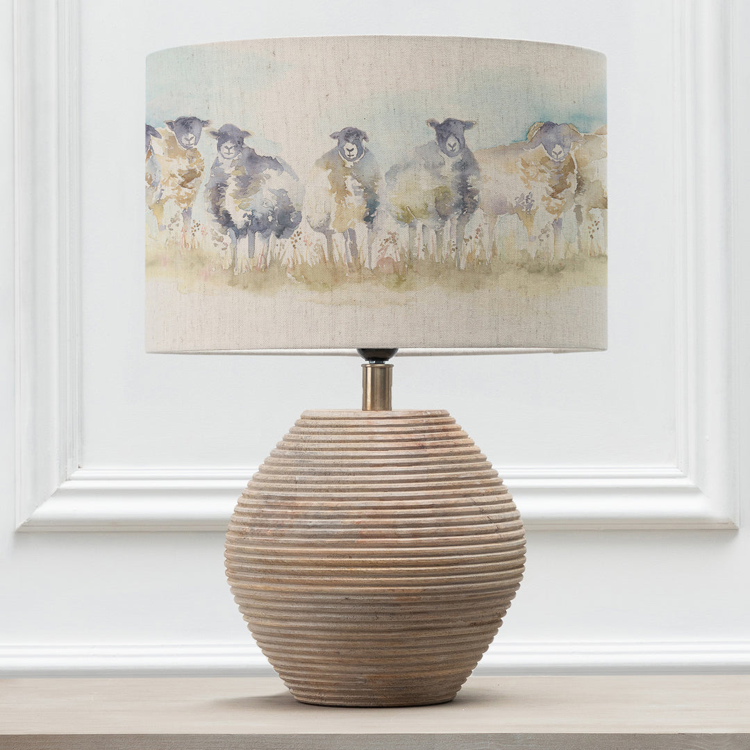 Cerys Table Lampbase White/Come By EVA 40cm Lampshade Linen - image 2