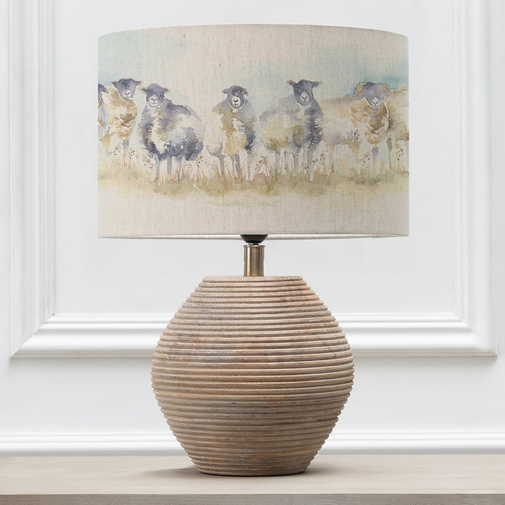 Cerys Table Lampbase White/Come By EVA 40cm Lampshade Linen - image 2