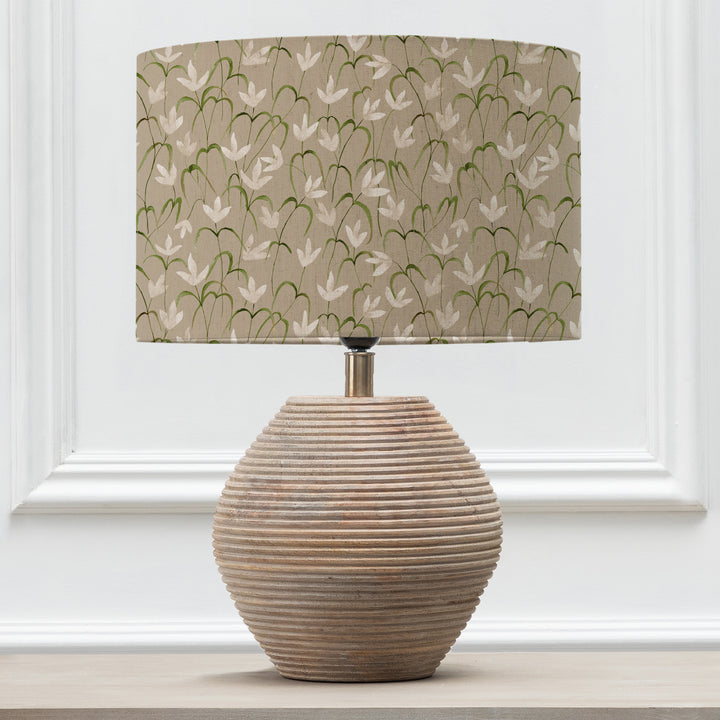 CERYS TABLE LAMPBASE WHITE/FRESIA STONE EVA 40CM LAMPSHADE GREY