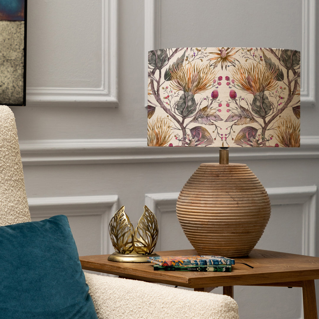 Cerys Table Lampbase White/Varys EVA 40cm Lampshade Gold