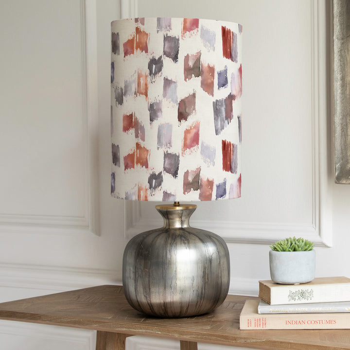 Elphaba Table Lampbase Glass/Arwen Anna 30x40cm Lampshade Rosewater
