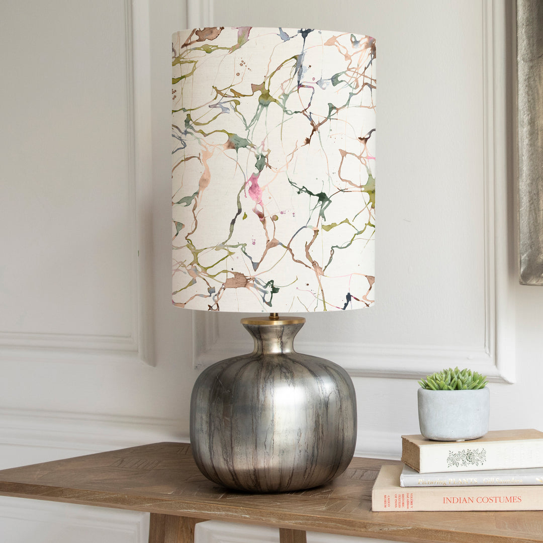 Elphaba Table Lampbase Glass/Carrara Anna 30cm Lampshade Meadow