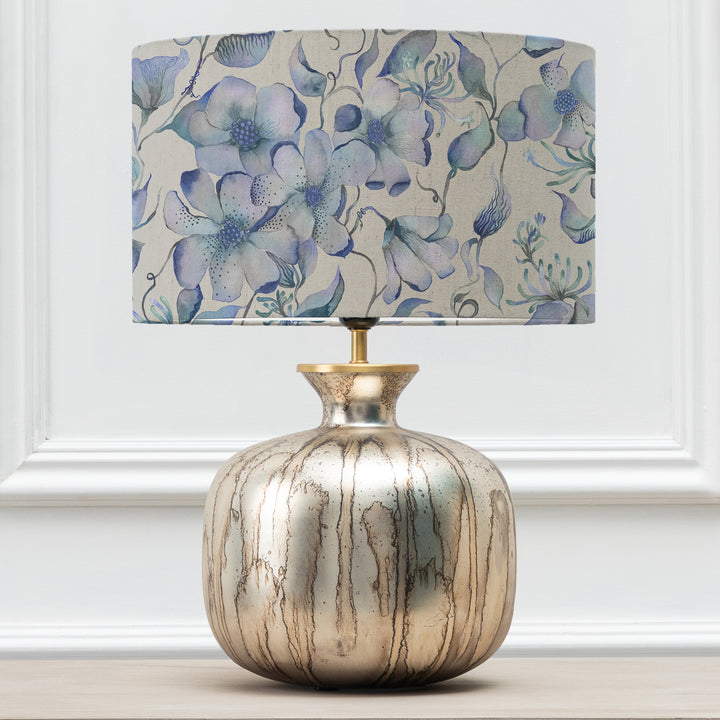 ELPHABA TABLE LAMPBASE GLASS/DAPHNE DELFT BLUE EVA 37CM LAMPSHADE BLUE