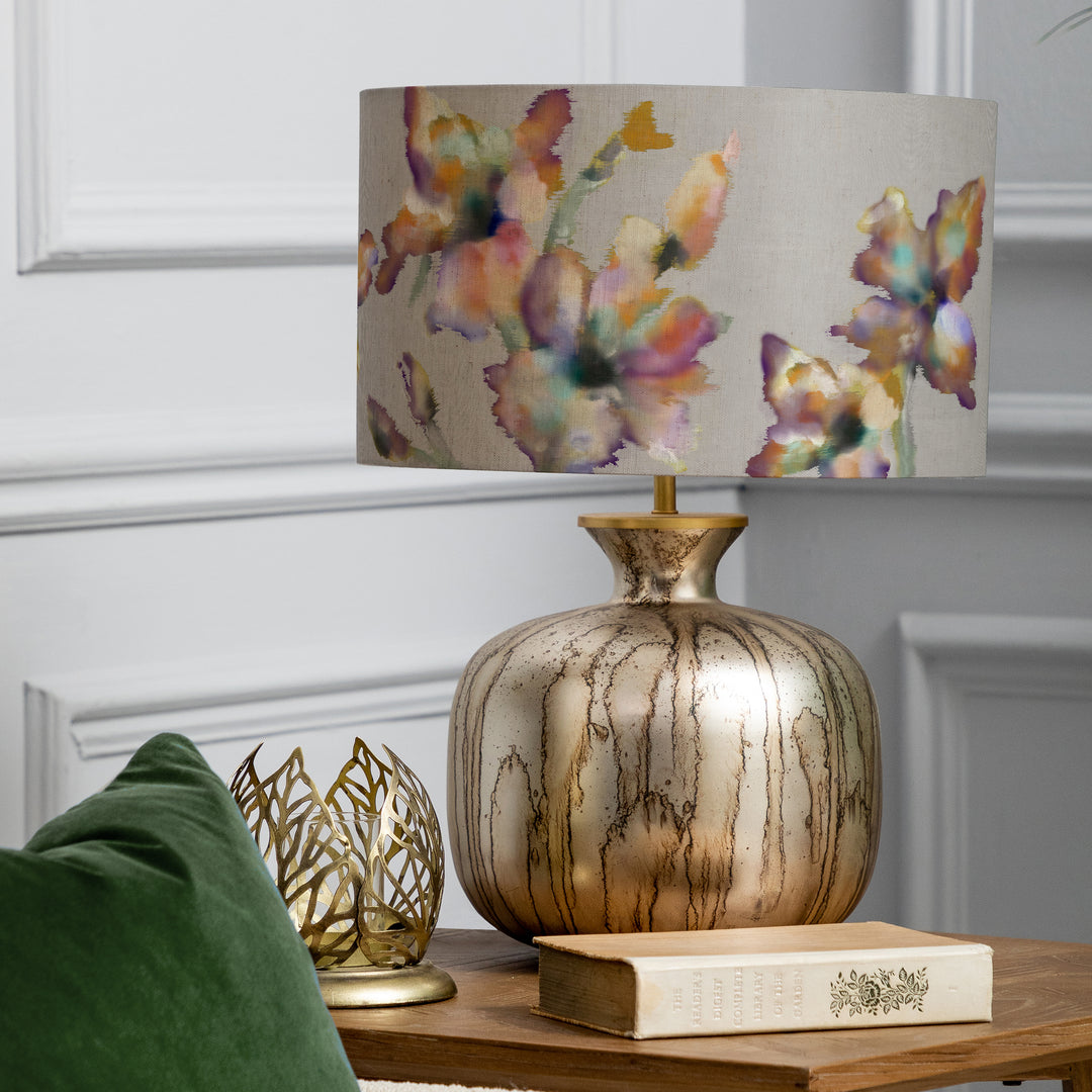 Elphaba Table Lampbase Glass/Degas EVA 37cm Lampshade Ironstone