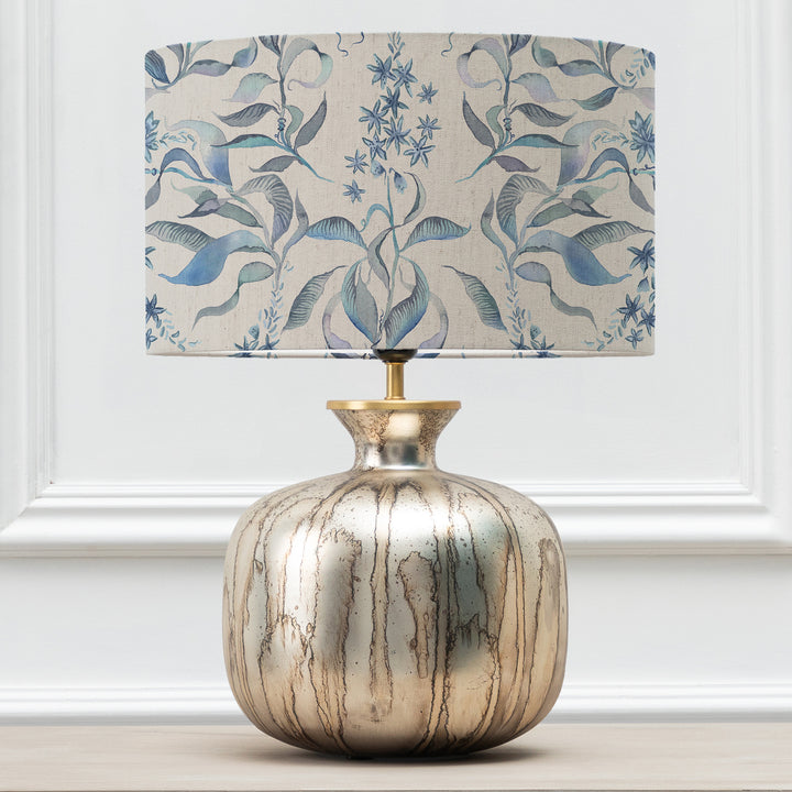 ELPHABA TABLE LAMPBASE GLASS/HETTIE DELFT BLUE EVA 37CM LAMPSHADE BLUE