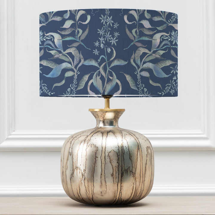 ELPHABA TABLE LAMPBASE GLASS/HETTIE ATLAS EVA 37CM LAMPSHADE BLUE