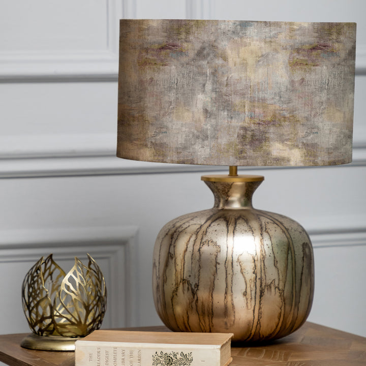 Elphaba Table Lampbase Glass/Monet EVA 37cm Lampshade Ironstone