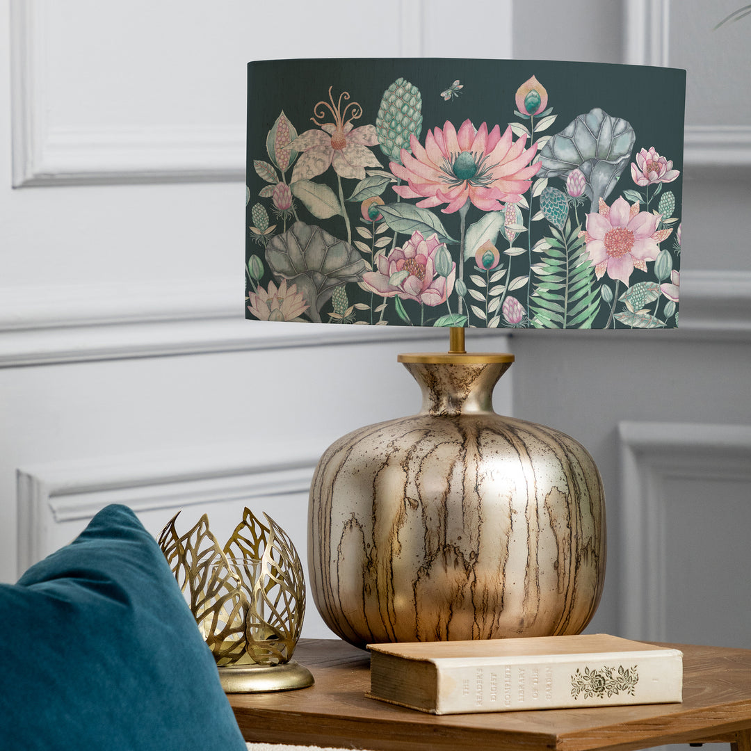 Elphaba Table Lampbase Glass/Nesidora EVA 37cm Lampshade Emerald