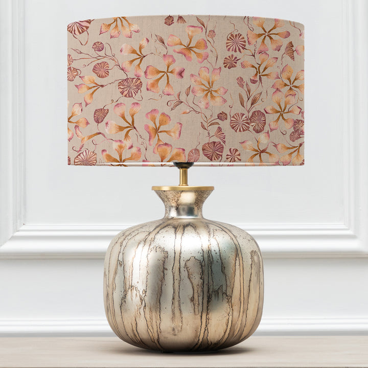 ELPHABA TABLE LAMPBASE GLASS/PHILIPA PRIMROSE EVA 37CM LAMPSHADE ORANGE