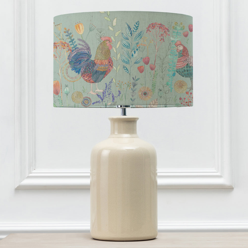 Elspeth Table Lampbase Cream/Bilbury Flock EVA 40cm Lampshade Robins Egg - image 2