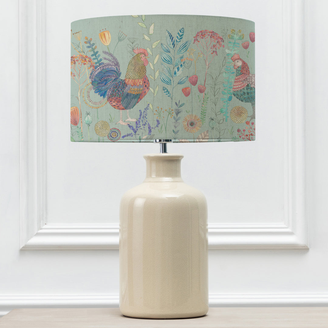 Elspeth Table Lampbase Cream/Bilbury Flock EVA 40cm Lampshade Robins Egg - image 2
