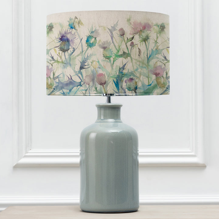 Elspeth Table Lampbase Duck Egg/Cirsium EVA 40cm Lampshade Damson - image 2