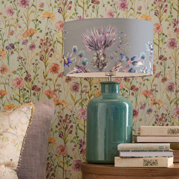 Elspeth Table Lampbase Aqua/Elysium EVA 40cm Lampshade Sapphire