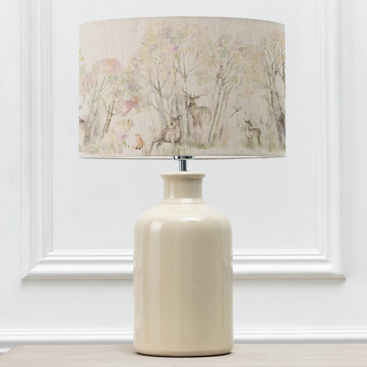 Elspeth Table Lampbase Cream/Enchanted Forest EVA 40cm Lampshade Forest - image 2