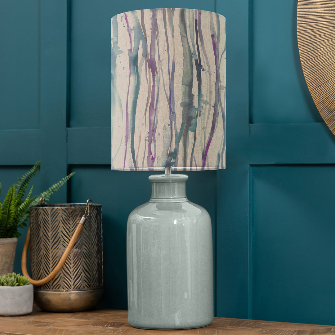 Elspeth Table Lampbase Duck Egg/Falls Anna 25x35 Cm Lampshade Indigo