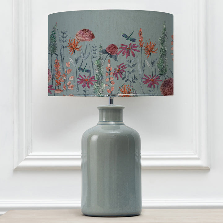 Elspeth Table Lampbase Duck Egg/Florabunda EVA 40cm Lampshade Cornflower - image 2