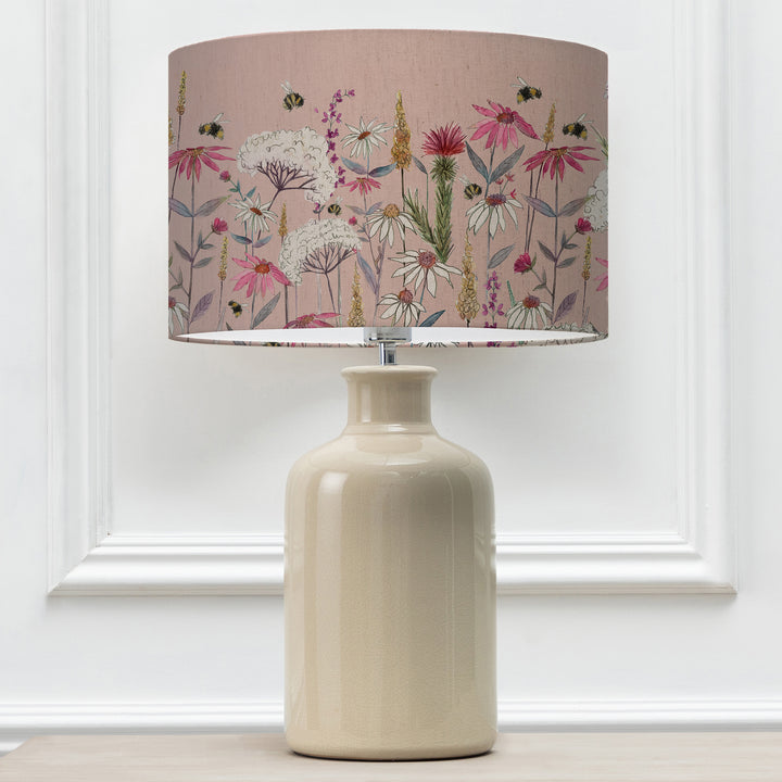 ELSPETH TABLE LAMPBASE CREAM/HERMIONE EVA 40CM LAMPSHADE BLUSH