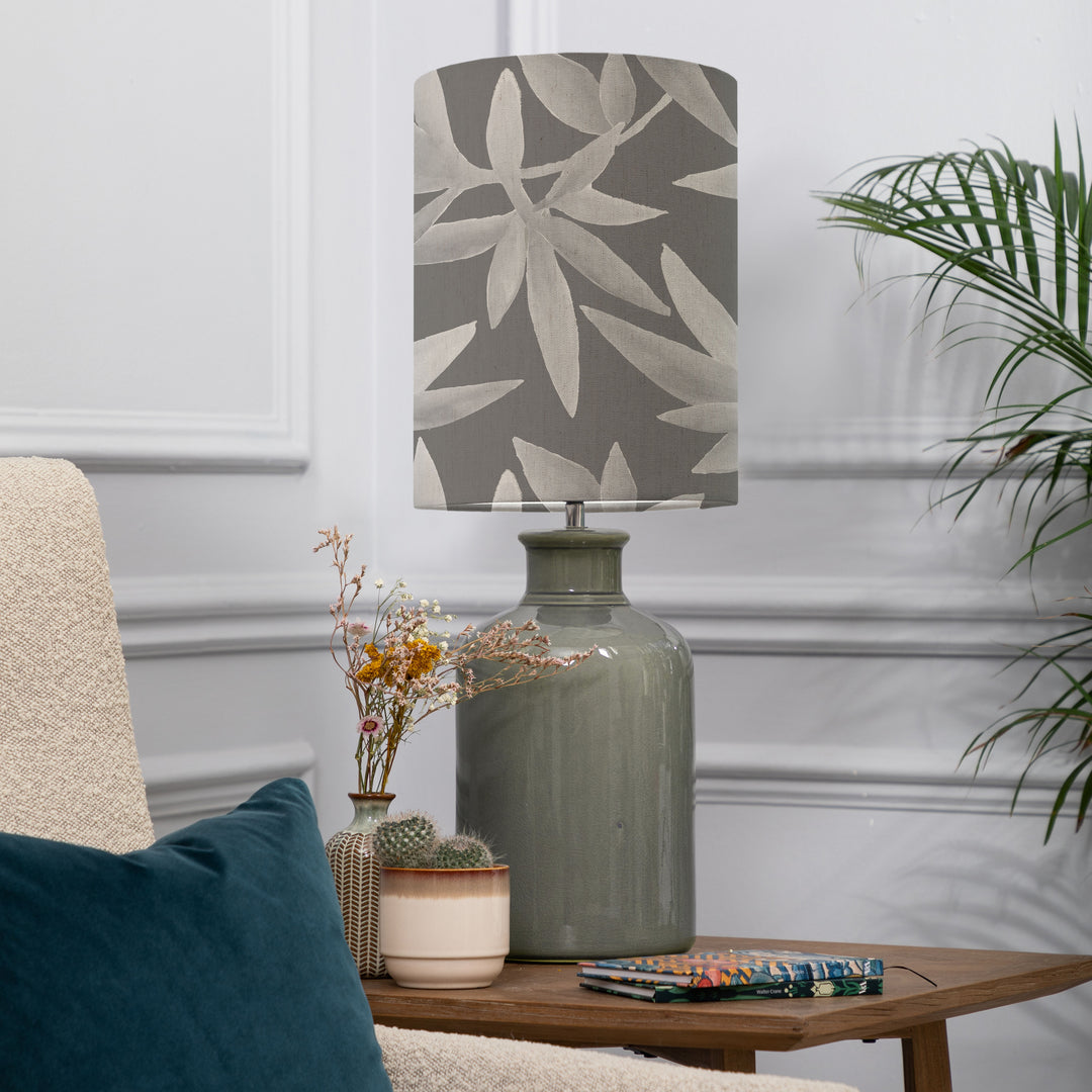 Elspeth Table Lampbase Grey/Silverwood Anna 25x35cm Lampshade Frost