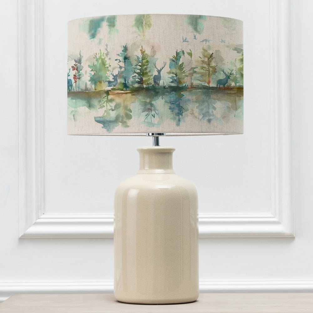 Elspeth Table Lampbase Cream/Wilderness EVA 40cm Lampshade Topaz - image 2