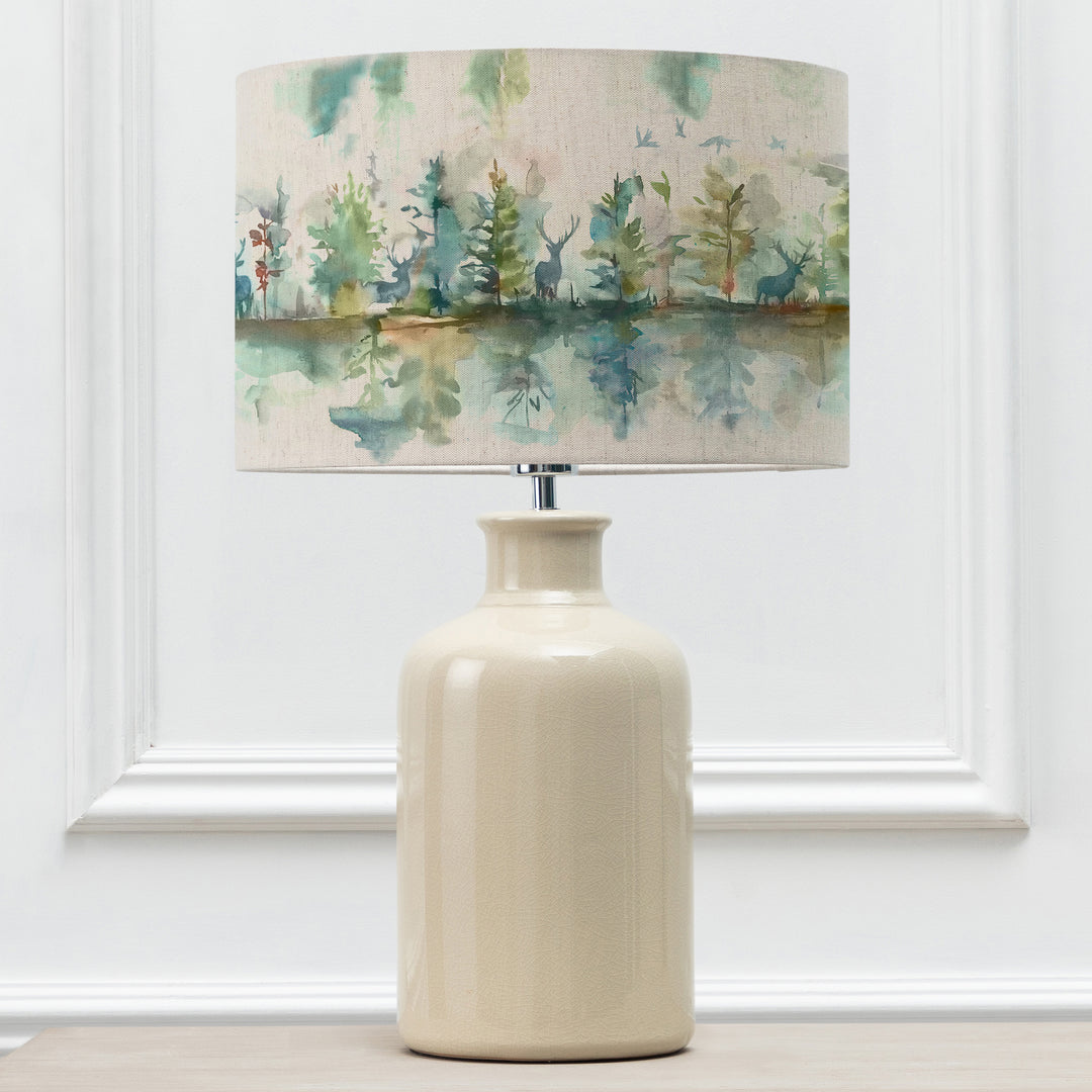Elspeth Table Lampbase Cream/Wilderness EVA 40cm Lampshade Topaz - image 2