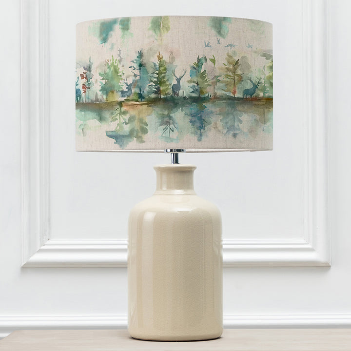 Elspeth Table Lampbase Cream/Wilderness EVA 40cm Lampshade Topaz - image 2